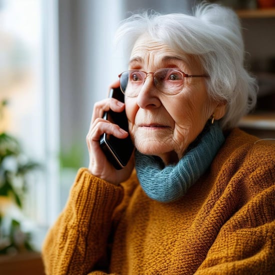 Woman on a phone call