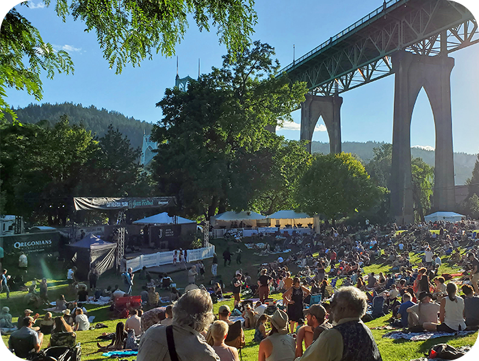 Oregonians CU sponsoring the 2022 Cathedral Park Jazz Festival